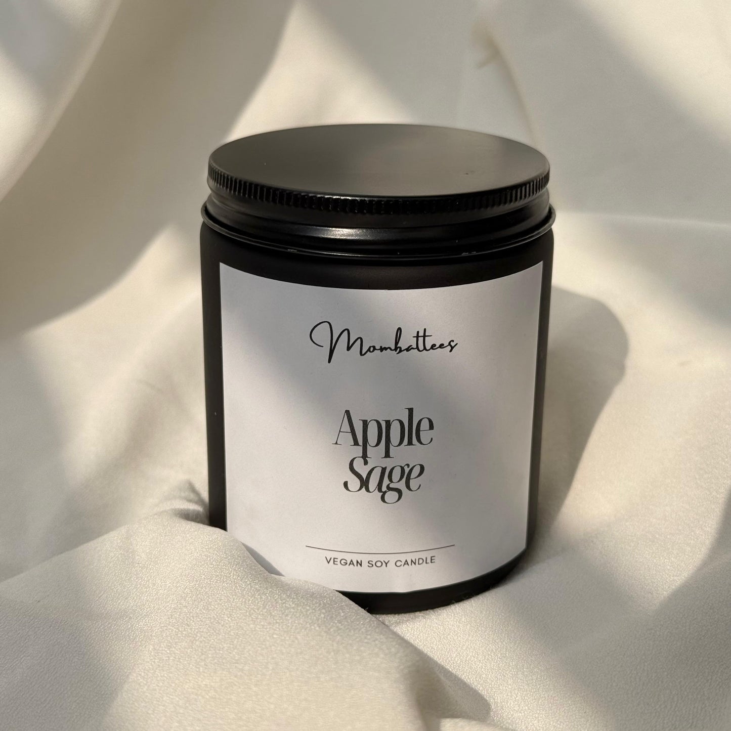 Apple Sage Matte Black Jar Scented Soy Candle