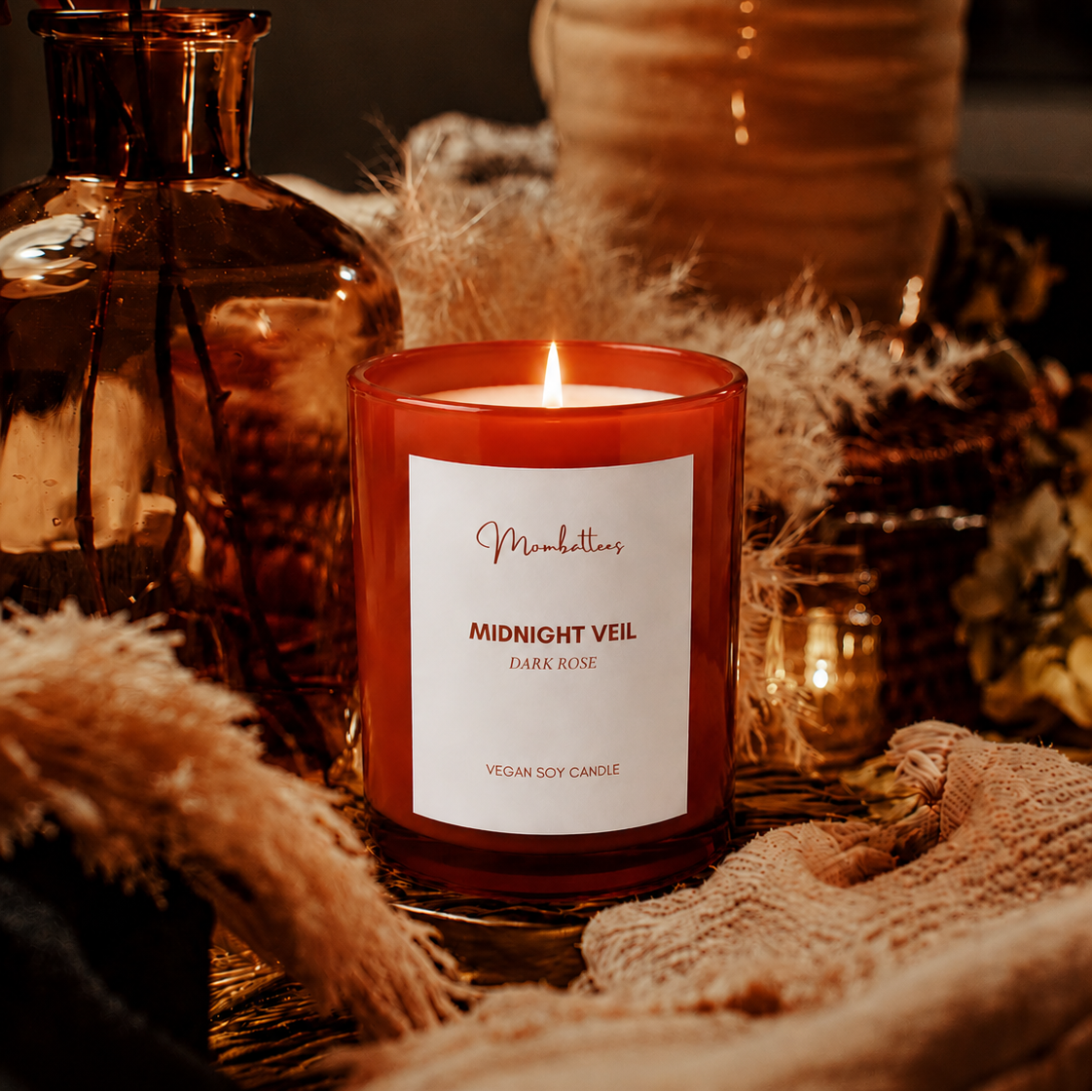 Midnight Veil – Dark Rose Scented Candle
