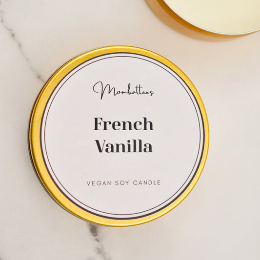 French Vanilla Golden Tin Scented Soy Candle