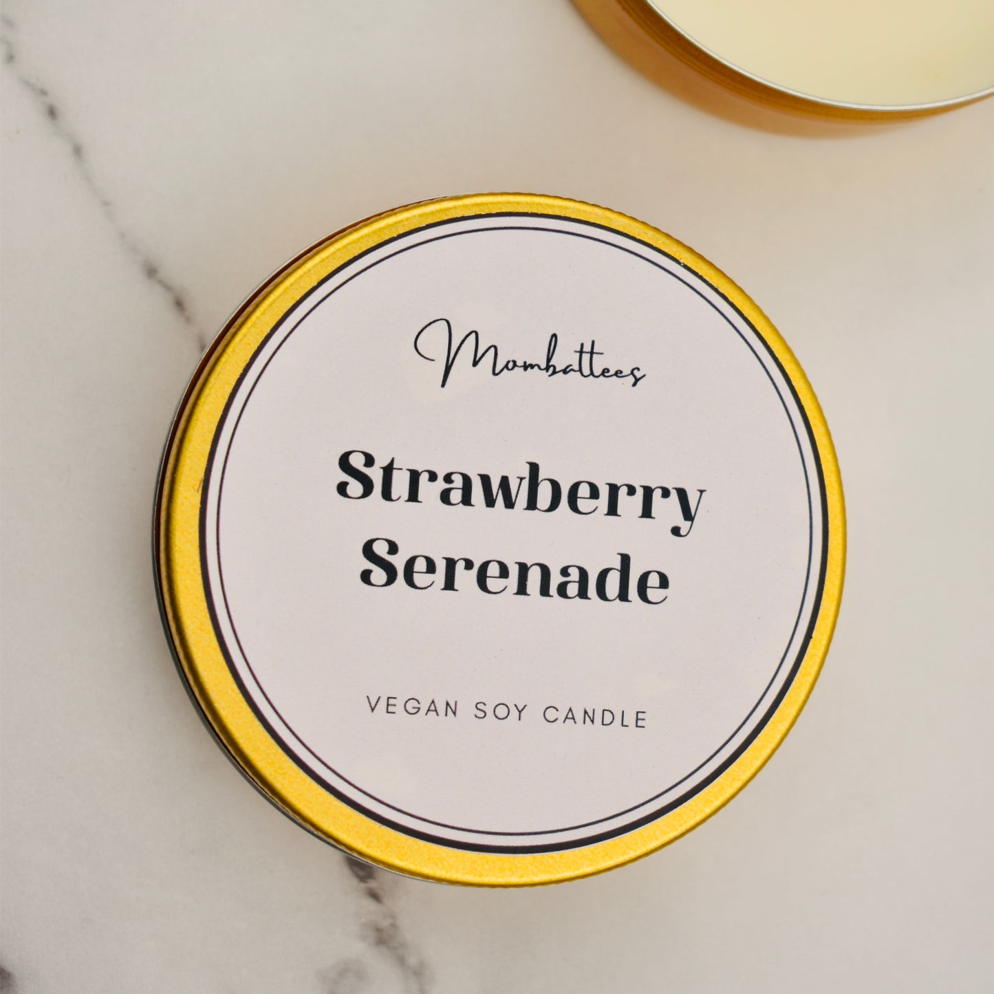 Strawberry Serenade Golden Tin Scented Soy Candle