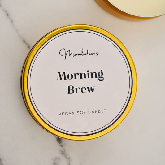 Morning Brew Golden Tin Scented Soy Candle