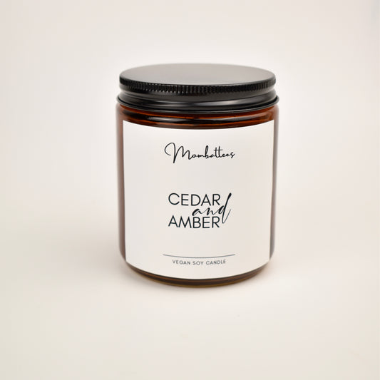 Cedar and Amber, Amber Jar Scented Soy Candle